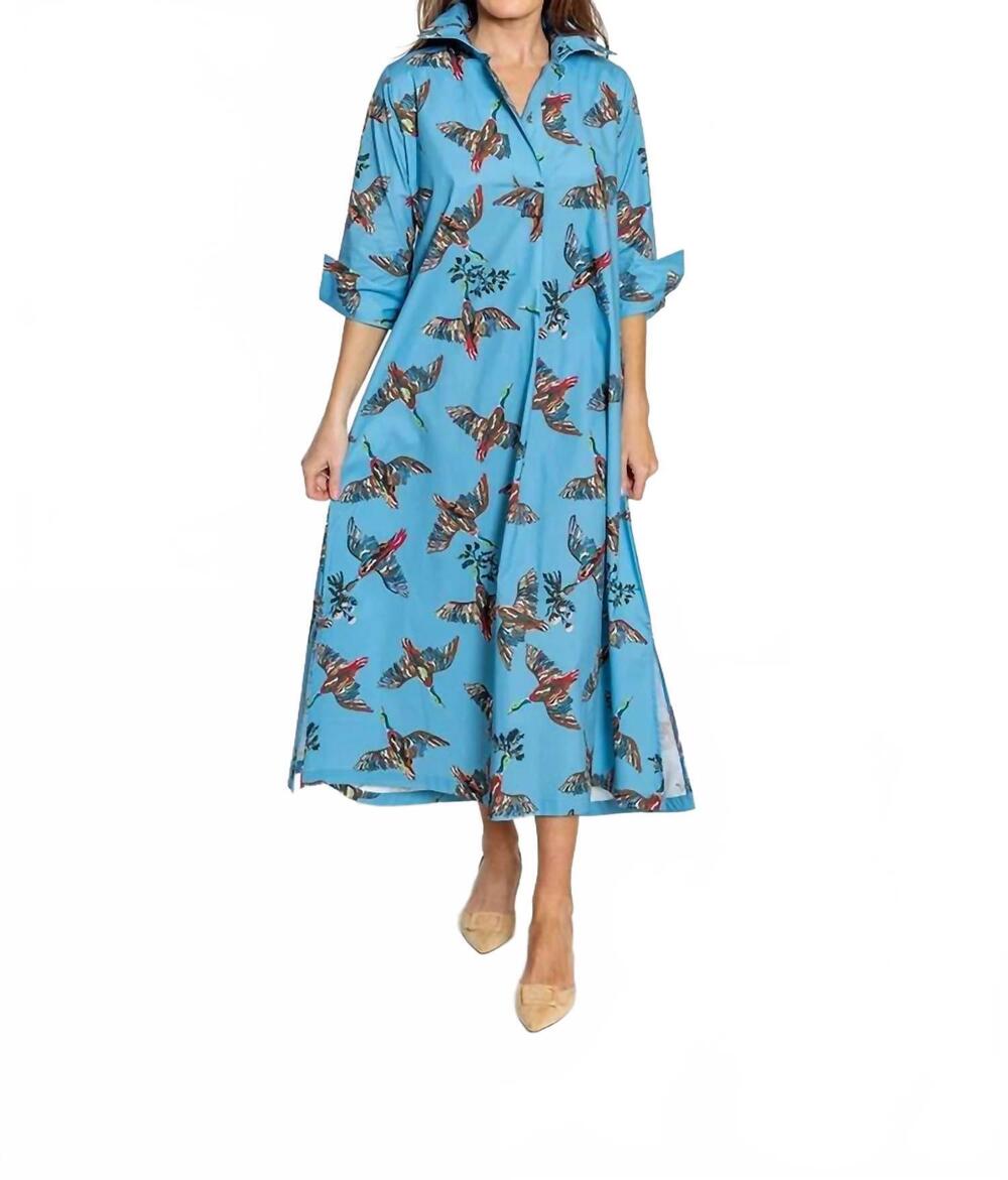 NEW HOUSE OF MBR berry grove lana shirt dress in blue